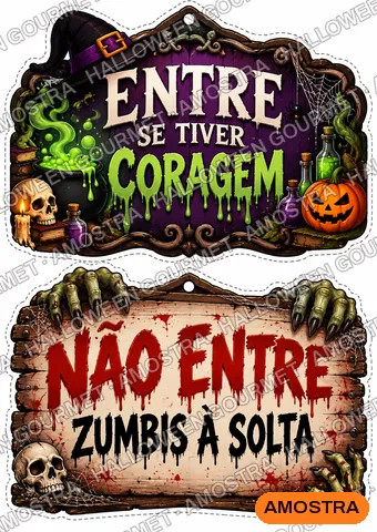 Página 16: Placas: Entre se tiver coragem e Não entre
